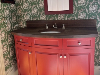 Red Bathroom Vanity - Custom