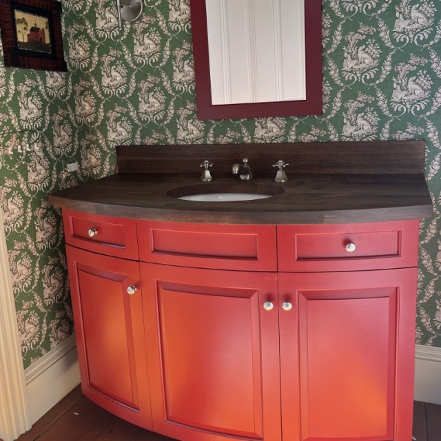 Red Bathroom Vanity - Custom