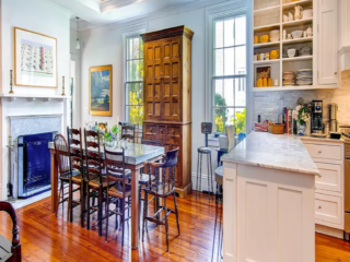 Large Eat-in Kitchen with Antique Storage Unit
