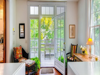 Reclaimed door and side lites to match the original building
