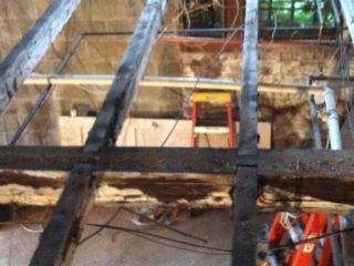 Looking down into the basement
