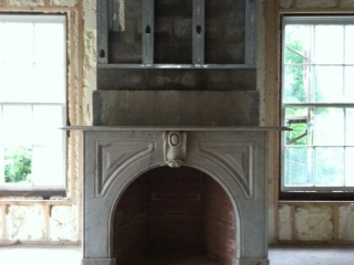 Reclaimed antique fireplace installed