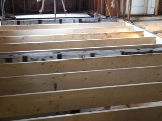 Floors being rebuilt Beginning to rebuild the floors