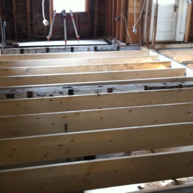 Beginning to rebuild the floors