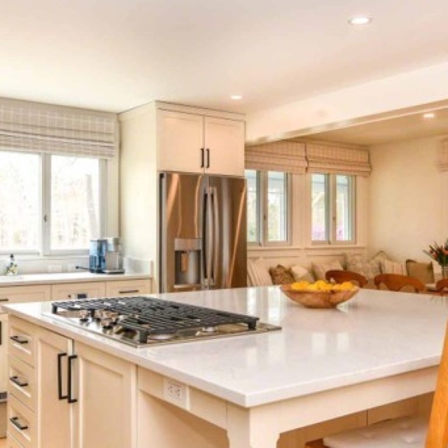 Large finished Kitchen and Dining Area combination replaces small Galley Kitchen. With all new windows.